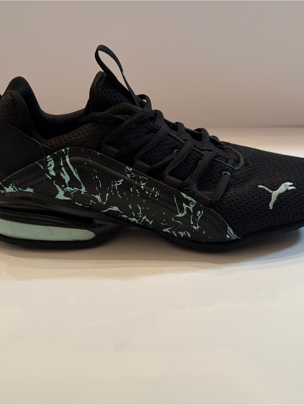 PUMA Axelion Marble Women's Running Sneakers Black/Mint Teal ~size 9.5